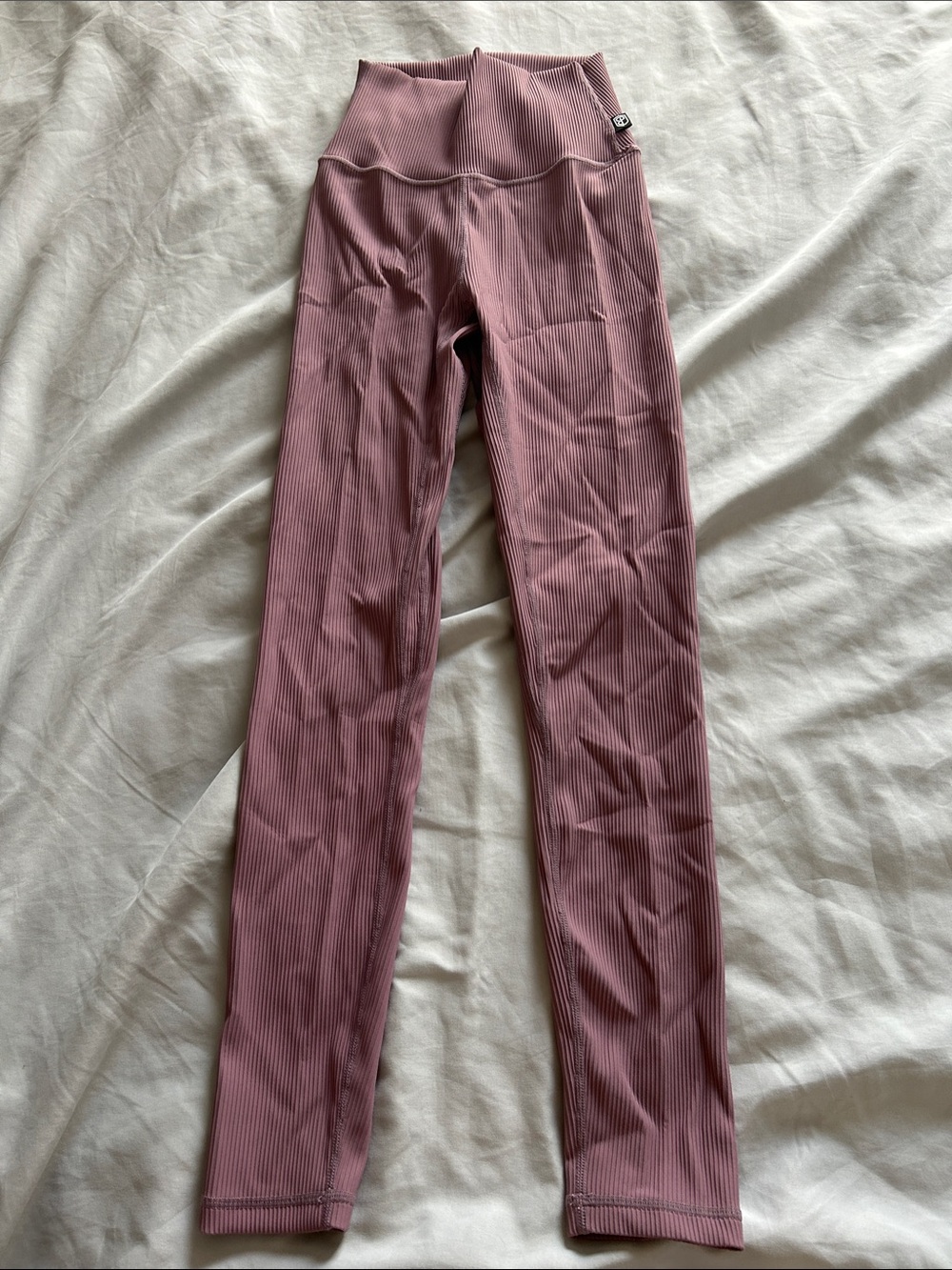 Born Primitive Mauve Ribbed High-Waist Leggings